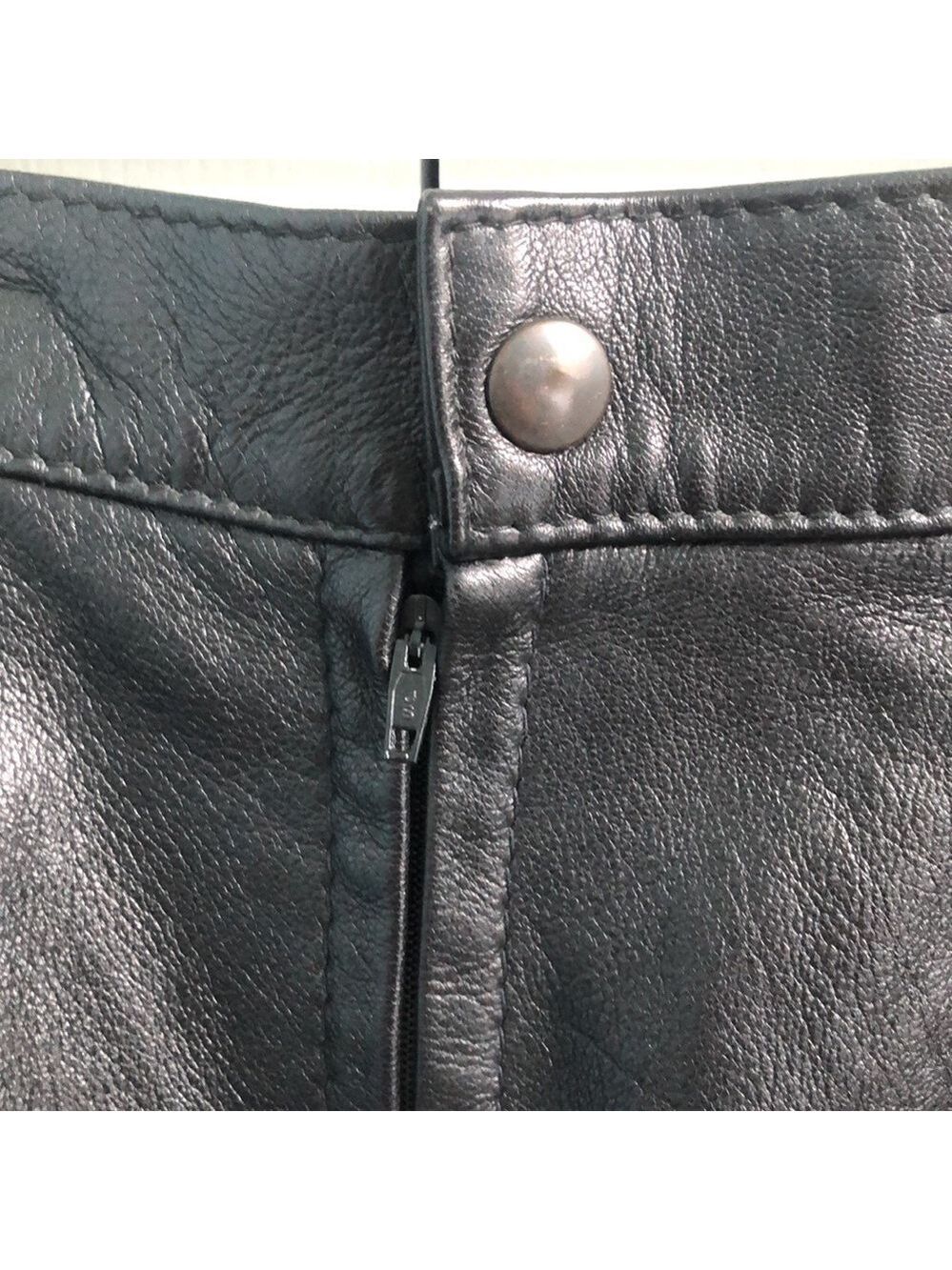 Vintage Fiocchi Italian Black Leather Mini Pencil Skirt Size XS - Picture 6 of 12